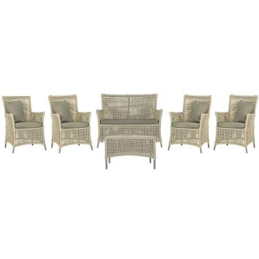 Imagem de Jogo Sofá 4 Poltronas E Mesa Igapó Fendi E8 Trama Original Rami