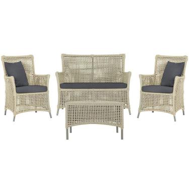 Imagem de Jogo Sofá 2 Poltronas E Mesa Igapó Fendi E11 Trama Original Rami