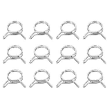 Imagem de HARFINGTON Clipes de mangueira de linha de combustível de fio duplo 19 mm ID 19-21,2 mm OD, 12 peças de clipes de mola de tubo de aço inoxidável para mangueira de ar, tubo de água, motocicleta