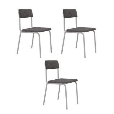 Imagem de Cadeira Fit Fixa C/4 Pes 475 X 505 X 810 Mm C/3 Un Pés Brancos. Nevoa Nevoa