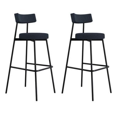 Imagem de Banqueta Alta Stout Ae: 100 / Aa: 75cm C/02 Un. Bqst7510.2 Etnico Níquel Etnico Níquel