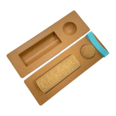 Imagem de simhoa Prancha de equilíbrio de cortiça para fortalecimento dos pés, rolo de treinamento de estabilidade do tornozelo, bola de massagem para academia em