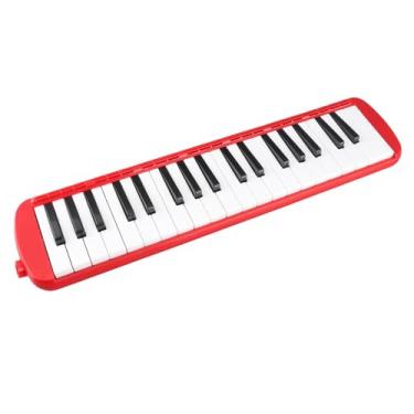 Imagem de Tubo de Melodica de Plástico de Tubo Longo Melodica com 37 Teclas de Piano com Bolsa de Armazenamento para Iniciantes, Vermelho
