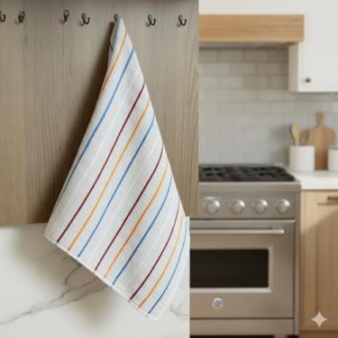 Imagem de Pano de prato 100% algodão 3 unidades tecido premium alta absorção e toque macio - Branco