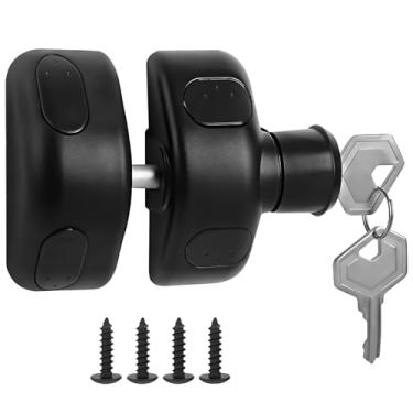 Imagem de Trinco lateral de portão magnético de uso geral, design bloqueável, trava magnética para cercas de casa, quintal e jardim (preto)