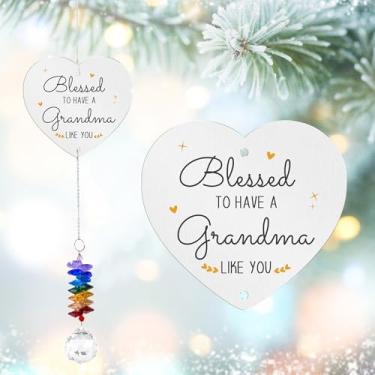 Imagem de GIFTELIX Presentes para avó – Presente de aniversário para apanhador de sol Nana – Criador de arco-íris de cristal – Decoração de janela suspensa – Lembrança sentimental – Presente para a avó dos