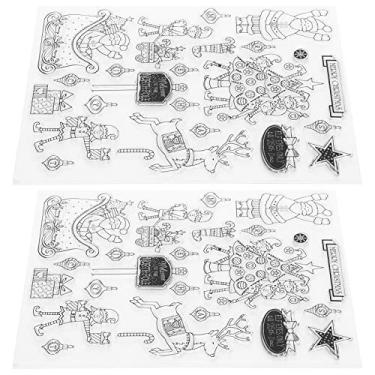 Imagem de ZJchao Carimbo Transparente de Silicone de Natal, Carimbo Transparente Reutilizável para Artesanato DIY, Com Alça de Acrílico para álbuns de Fotos, Cartões, Convites, Envelopes