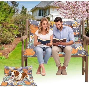 Imagem de Almofadas de balanço à prova d'água para ambientes externos - Capas de assento de pátio resistentes a UV para jardim/deck/varanda, substituição durável para balanços de banco e cadeira (verde 11,7 x