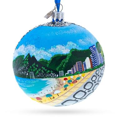Imagem de Enfeite de Natal com bola de vidro Copacabana, Rio de Janeiro, Brasil, 10 cm
