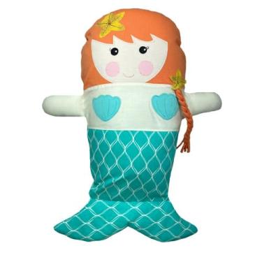 Imagem de Naninha para Bebê e Crianças HEEMM HIRA IMI Tecido Macio 100% Algodão Hipoalergênica Colecionável Artesanal Lavável e com Enchimento Removível 40x25cm Modelo SEREIA