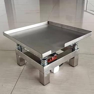 Imagem de HYUIO Mesa vibratória de concreto de aço inoxidável, plataforma de vibração de bloco de teste, mini mesa de vibração, banco de teste de vibração pequeno para moldagem por vibração, 49,8 x 49,8 cm