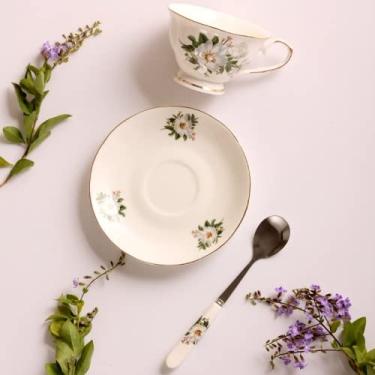 Imagem de Caneca de cerâmica estilo europeu copo flor borda dourada caneca de chá de luxo conjunto de xícara e pires de porcelana conjunto de café Fincan copo de casamento conjunto de canecas (cor: Estilo5