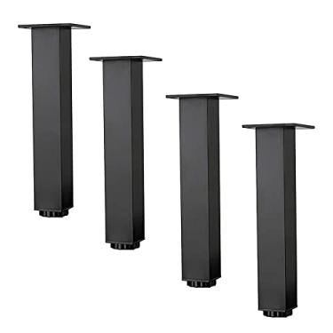Imagem de LUOFDCLDDD Pernas de móveis, 4 peças de pernas de liga de alumínio ajustáveis, pernas de substituição de sofá de poltrona, pés de cozinha, pernas de metal para mesa de TV, pé de armário, pernas de