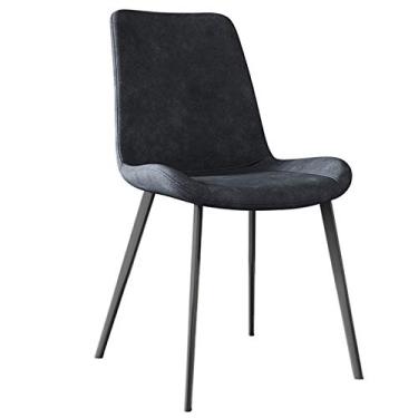 Imagem de Cadeira de jantar, cozinha, sala de jantar, móveis, cadeiras de couro de camurça fosco, cadeira de jantar com encosto, à prova d'água, couro PU, espreguiçadeira, sala de estar, quarto, cadeira de