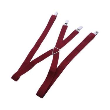 Imagem de Suspensórios Vintage De Poliéster Elástico 25 X 110cm Masculino Com 4 