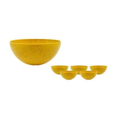 Imagem de Kit 6 Mini Bowl Fibra Madeira Green Colors Amarelo 240Ml - Bb Store