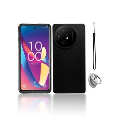Imagem de KONXISA Capa para TCL 50 XL 5G, capa de telefone com fivelas e cordões, capa protetora de material TPU premium, capa protetora resistente a arranhões e quedas, preta