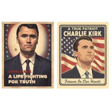 Imagem de [2 pacotes] RIP Charlie Kirk adesivo de para-choque, adesivo Freedom, decalque de vinil à prova d'água Charlie Kirk para carro, caminhão, veículo, caixa de correio, frigorífico, America Needed Charlie