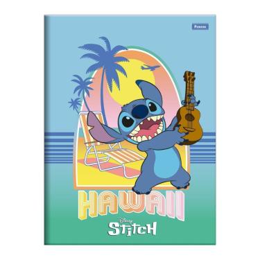Imagem de Caderno Brochura Capa Dura Pequeno 1/4 Disney Stitch 80 Folhas Foroni Estampa 4