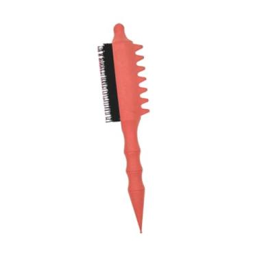Imagem de predolo Escova modeladora para cabelo, feminina, fácil de usar, ideal para viagens. Pente portátil para desfiar o cabelo, controlar os fios, Laranja Vermelho