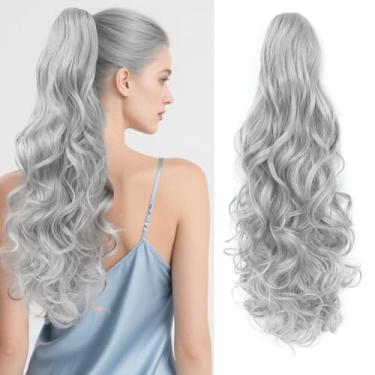 Imagem de JoryJazzy Extensão de rabo de cavalo de 61 cm, clipe de garra ondulado longo e encaracolado e peruca sintética de aparência natural, extensões volumosas de rabo de cavalo para uso diário feminino