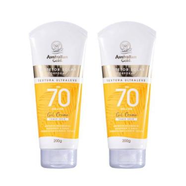 Imagem de Kit 2 Protetor Solar Corporal Gel Creme FPS70 Australian Gold 200g