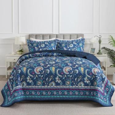 Imagem de Juego de ropa de cama HoneiLife Edredón Queen Floral 3 piezas 230x240 
