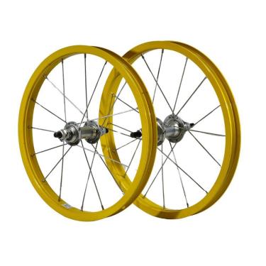 Imagem de Roda Traseira Aro 16 De Alumínio Colorido Para Bicicleta Infantil Cor Amarela