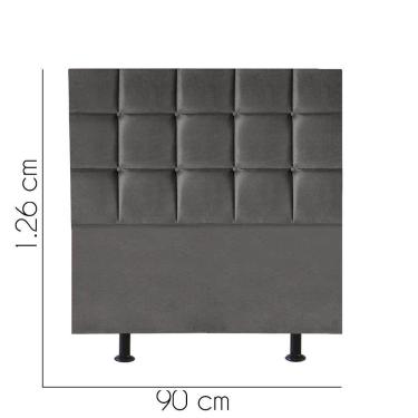 Imagem de Cabeceira Estofada Cama Box Solteiro 90cm Espanha Corino Cinza Escuro- Mabe Magazine