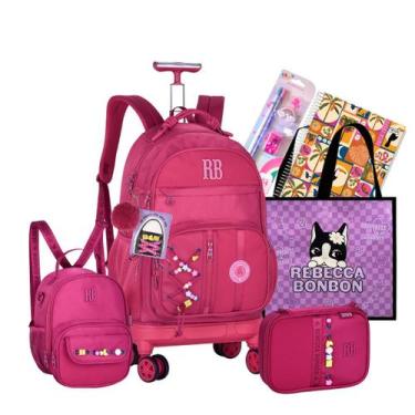 Imagem de Kit Mochila Escolar Moderna De Rodinhas Rebecca Bonbon Original 2026 -