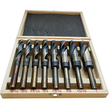 Imagem de Conjunto de brocas torcidas MaxTool 8 peças; prata e Deming aço de alta velocidade M2 6" OAL; haste de 1/2" dupla cor 9/16" a 1" x 16th; SDS02B00R08