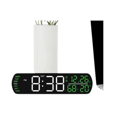 Imagem de Relógio Digital De Mesa LED Com Duplo Alarme, Exibição De Temperatura,