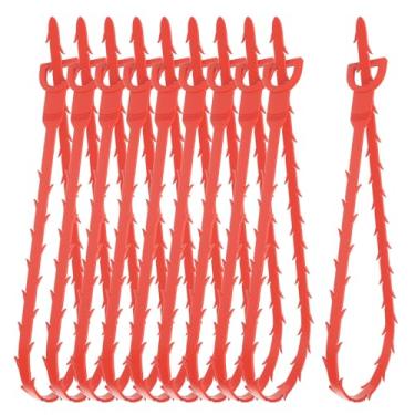 Imagem de ANTSYLVE 10 peças em espiral de limpeza de ralo vermelho, 63 cm, parafusos ergonômicos para limpeza de tubos, eficaz para remoção manual de pelos e depósitos no banheiro e na cozinha