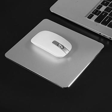 Imagem de Generic Mouse Pad Antiderrapante Durável para Jogos Em Liga de Alumínio para PC, Mouse e óptico, Mousepad Dupla Face, Prata/preto, 7 * 6,3 pol. (Prata)