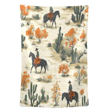 Imagem de STAYTOP Tapeçaria de parede de cowboy norte-americano ocidental tapeçaria para decoração de casa dormitório sala de estar quarto tapete de parede (90 × 60 pol)