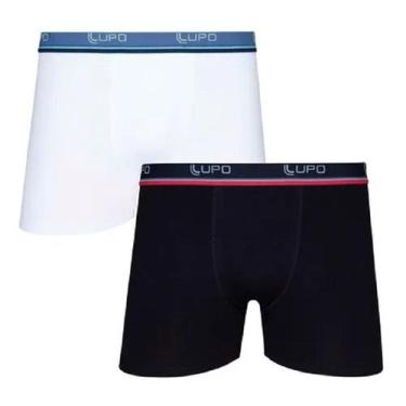 Imagem de 4 Cuecas Boxer Lupo 523-088 Algodão Cós Estampado Original, G, Cinza, 