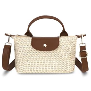 Imagem de BBORGDC Bolsas transversais de tecido para mulheres, pequena bolsa de palha pequena com RFID, bolsa de ombro de verão para meninas, bolsa de praia para viagem, caminhada, viagem, viagem, viagem