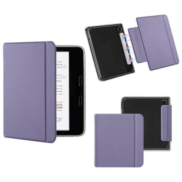 Imagem de Vane Oak Capa magnética destacável para 17.8 cm Kobo Libra Color (2024)/Kobo Libra 2 (2021), capa fina de couro PU e capa traseira de TPU ultra transparente com despertar/hibernar automaticamente