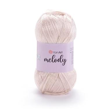 Imagem de YarnArt Melody – Fibra de brilho metálico para tricô, crochê e bordado, novelo de 100 g, 230 m, mistura premium de 70% poliamida, 21% acrílico, 9% lã (895)