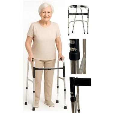 Imagem de Andador Adulto Idoso Dobrável Com Regulagem de Altura Até 120kg Superm