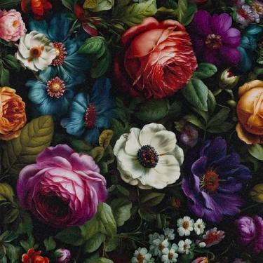 Imagem de Abyssaly Papel de parede floral colorido grande escuro 44,5 cm x 299,7 cm
