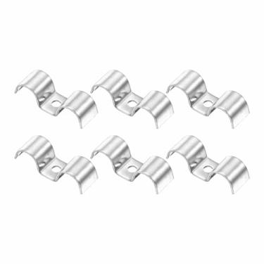 Imagem de HARFINGTON 6 peças de grampo de linha dupla de aço inoxidável de 16 mm / 5/20.3 cm Clipes de linhas de combustível em forma de M para instalação de cabos de freio de combustível, tubos de tubulação de