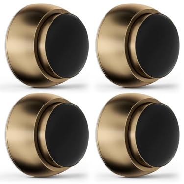 Imagem de Protetor de parede de batente de porta de 4 peças com cabeça de silicone, protetor de parede de maçaneta de porta de alumínio, tecnologia de absorção de choque de mola, batentes de porta de 4 cm para