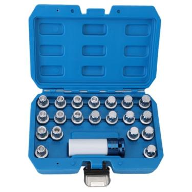 Imagem de aqxreight 21pcs Kit de Chave de Porca de Travamento de Roda Conjunto de Adaptador de Soquete de Porca de Roubo de Roda Ferramenta de Remoção de Parafuso de Roubo São Duráveis ​​e Longos Kit de Chave