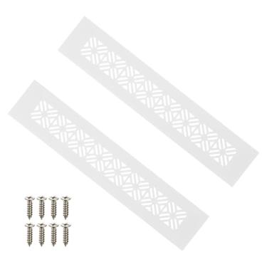 Imagem de PATIKIL Capa de ventilação de porta de 25 x 5 cm, capa de ventilação de grade de alumínio resistente com parafusos de montagem para porta de guarda-roupa de armário, cinza claro