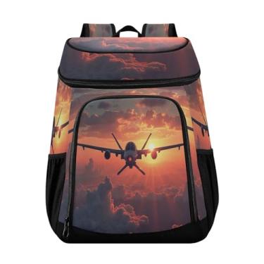 Imagem de Mochila Cool Sunset Plane com Cooler 36 Latas Mochila Leve para Almoço para Trabalho para Almoço, Piquenique, Pesca, Caminhadas, Parque Praia