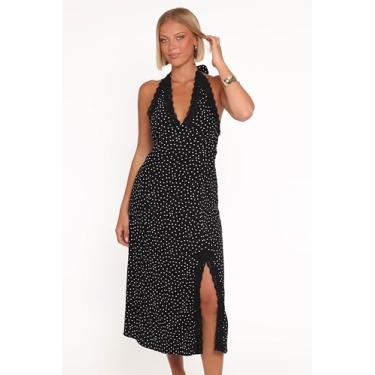 Imagem de Petal & Pup Vestido feminino Stasia-Maxi-Halter-Preto-Branco, Preto, branco, M