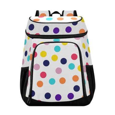 Imagem de Mochila masculina colorida de bolinhas com 36 latas térmica térmica para viagem e trabalho e almoço