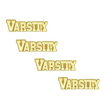 Imagem de Pinos esportivos. Pinos de letra de chenille. 4 por pedido. Broche esportivo escolar para reconhecimento e conquista., One Size, Metal, Sem Pedra Preciosa