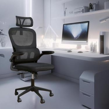 Imagem de Cadeira de Escritorio Ergonomica com Suporte Lombar Com Estofado de Tela Mesh Inclinavel Ajustavel TOTUS LIFE